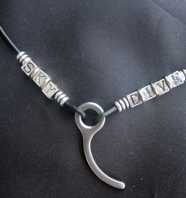 Necklace with the word Sky Dive